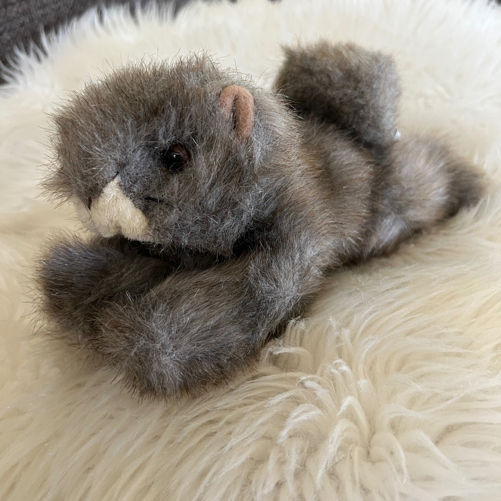 Vintage 1992 Purr-Fection MJC Grey Squirrel Plush Stuffed Animal Realistic 90s